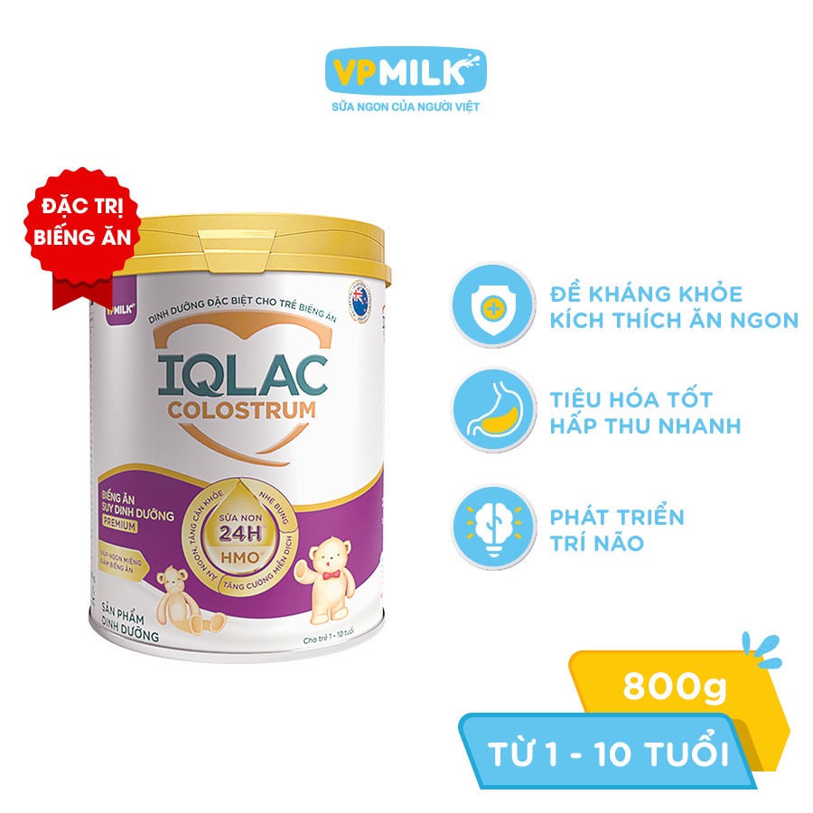 SỮA BỘT IQLAC COLOSTRUM BIẾNG ĂN SUY DINH DƯỠNG PREMIUM 800gr