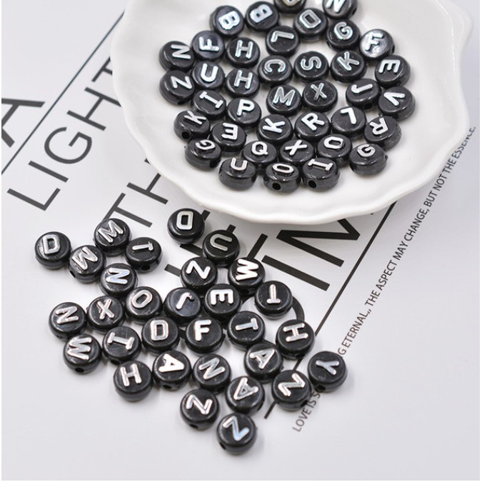 Bộ 30 Hạt Xâu Chuỗi Hình Chữ Cái 10mm