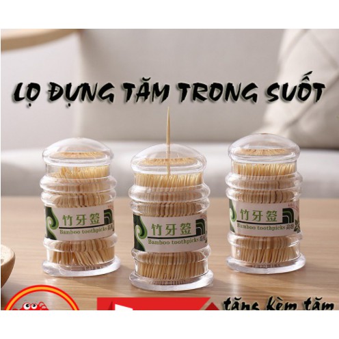 Lọ tăm trong suốt kèm tăm