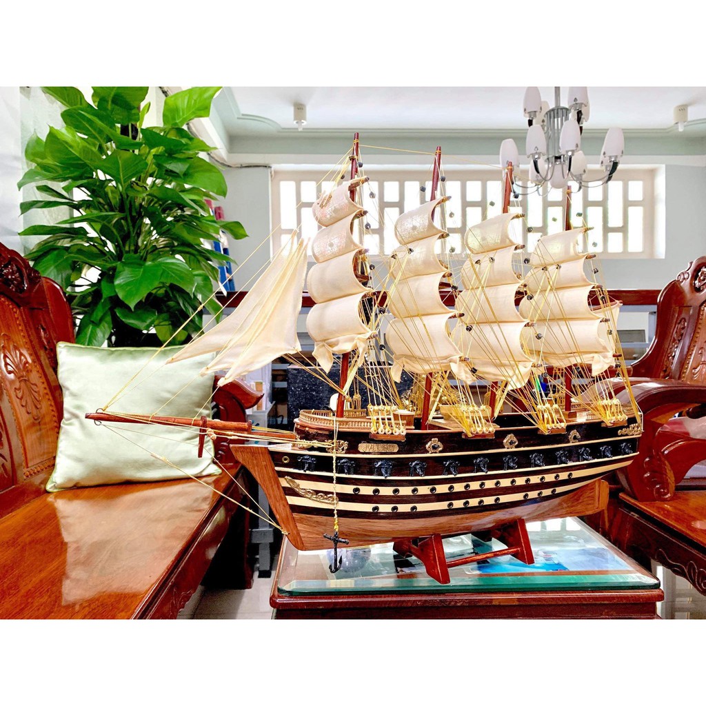 Mô hình thuyền gỗ thuyền trang trí tàu chiến cổ JYLLAND - Dài 77cm