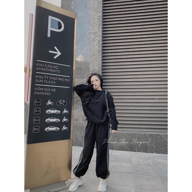 Bộ thể thao Nhung gân .