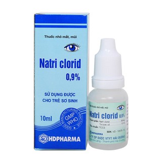 Nước nhỏ mắt mũi natri clorid 0.9% 10ml