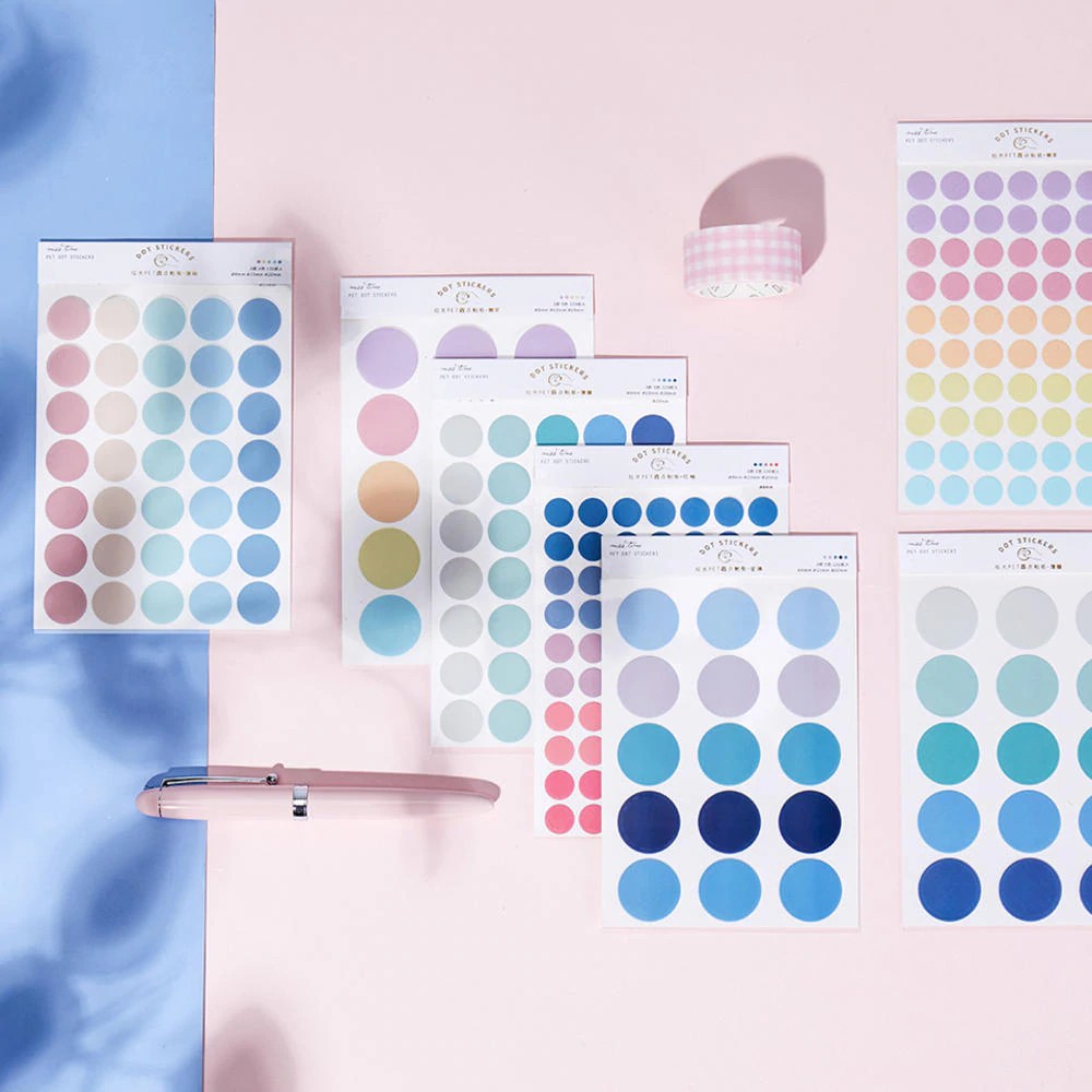 Combo 03 miếng 110 dot sticker dán sổ trang trí DIY chấm tròn - VP024
