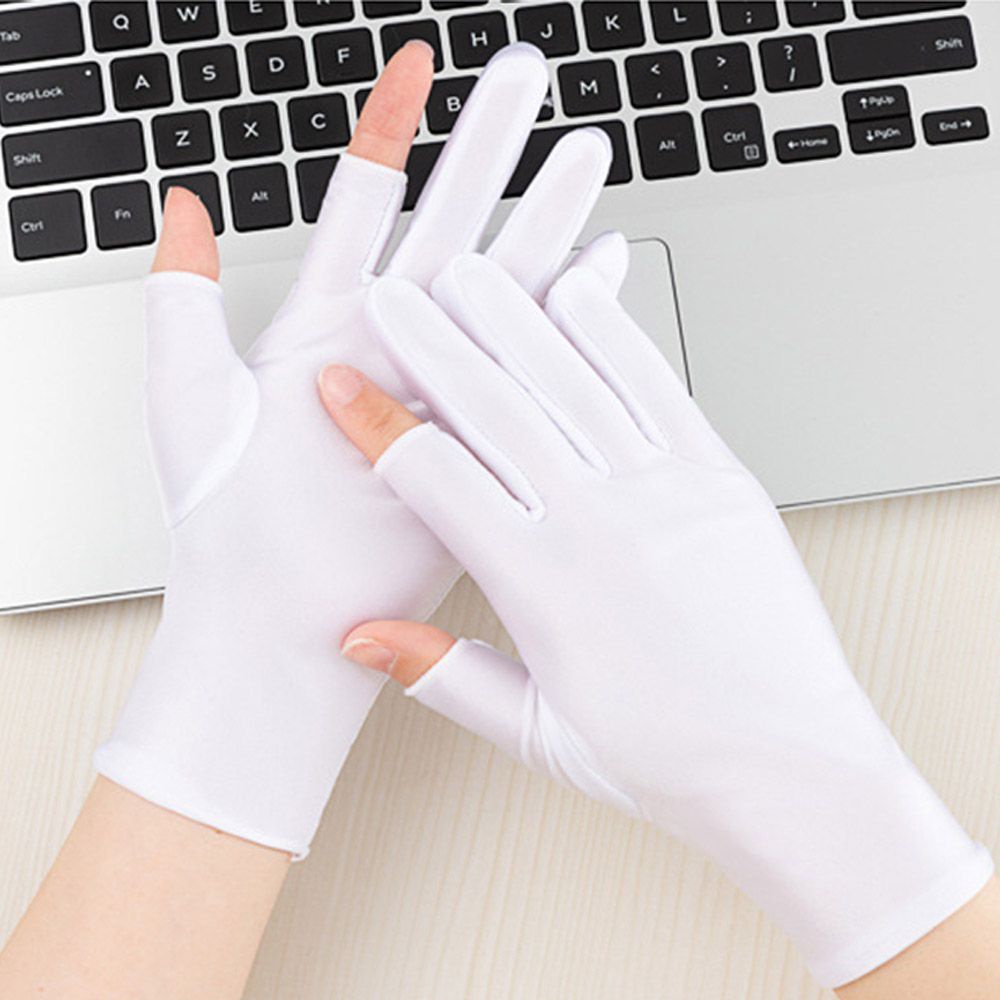 Đôi găng tay hở ngón mềm mại thoáng khí chống tia UV cho nam nữ