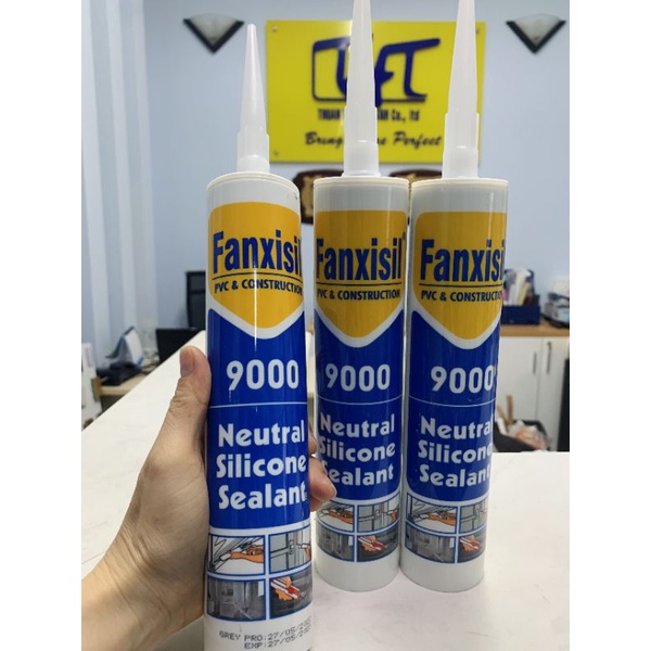 Silicone trung tính Fanxisil 9000 chịu nhiệt dán nhôm kính, gạch, đá, nhựa,...chống dột chống thấm
