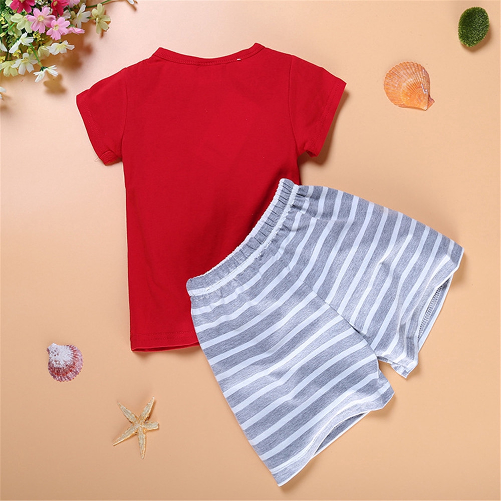 Korean Fashion Boy Clothes Sets Suits Cotton Summer Short Sleeve T-shirt and Shorts Pants Kids Set Clothing