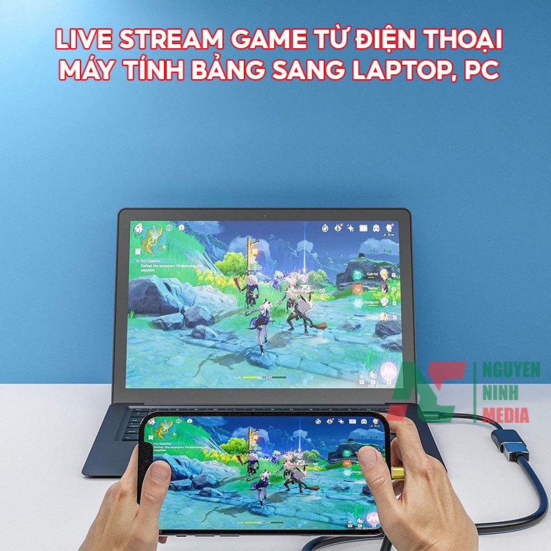 Video Capture Card HDMI to USB 3.0 ATMF4A58 1080P 60FPS  - Hỗ Trợ Live Stream, Ghi Hình Từ Điện Thoại, Camera, PS4, XBOX