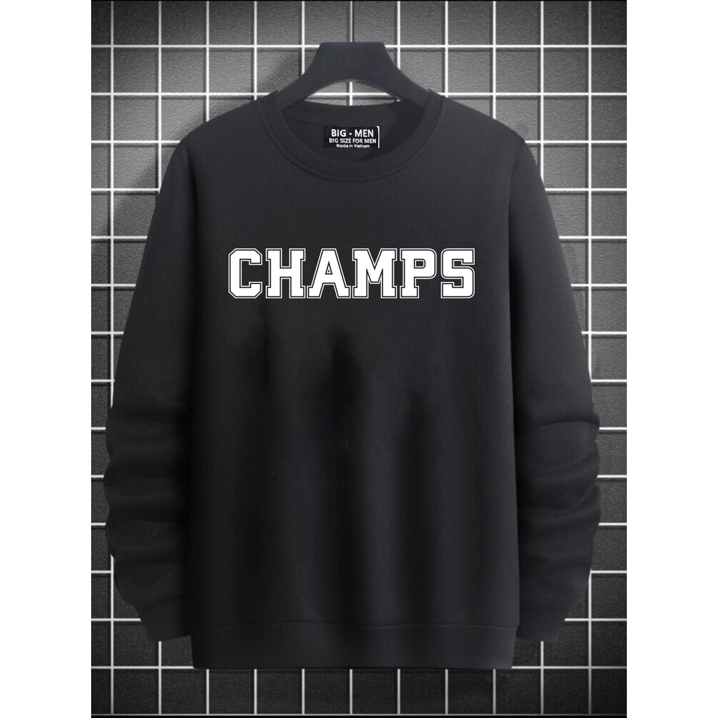 [bigsize] Áo sweater màu đen in hình đẹp bigsize nam 80-130kg