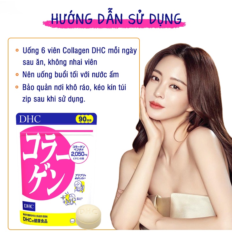 Viên uống chống lão hóa đẹp da DHC Collagen 90 ngày Nhật Bản