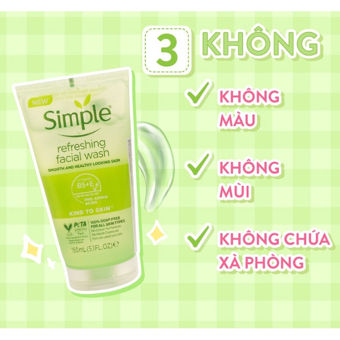 SỮA RỬA MẶT DỊU NHẸ SIMPLE FACIAL WASH - 150ml