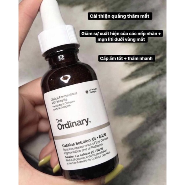 Tinh chất The Ordinary Caffeine 5% + EGCG loại bỏ quầng thâm và bọng mắt