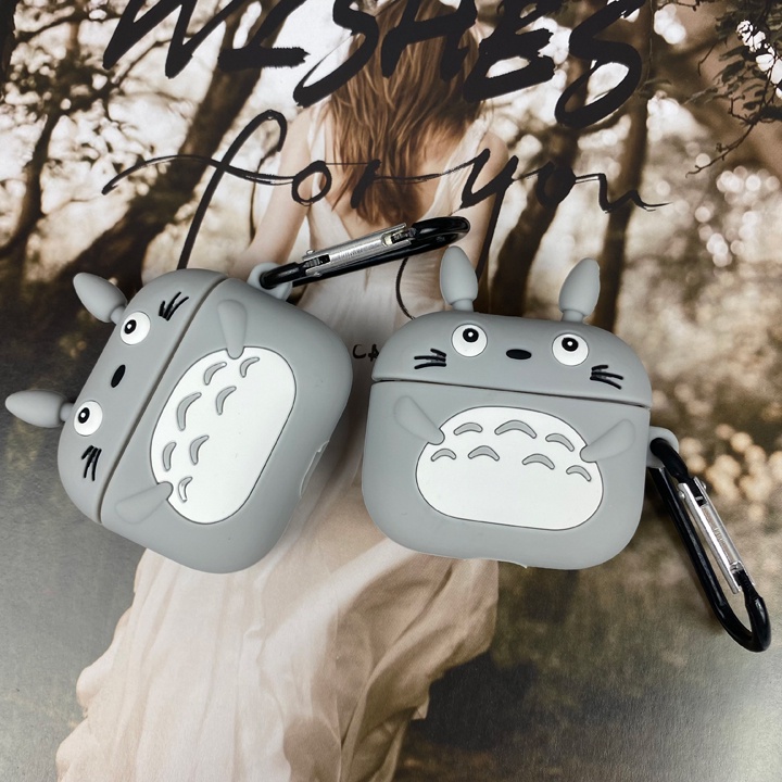 Case Airpods 1/2/3/Pro/Pro2 Totoro Chinchilla, Vỏ ốp Airpods 1/2/3/Pro Hoạt Hình Cute - Mã TZAP391