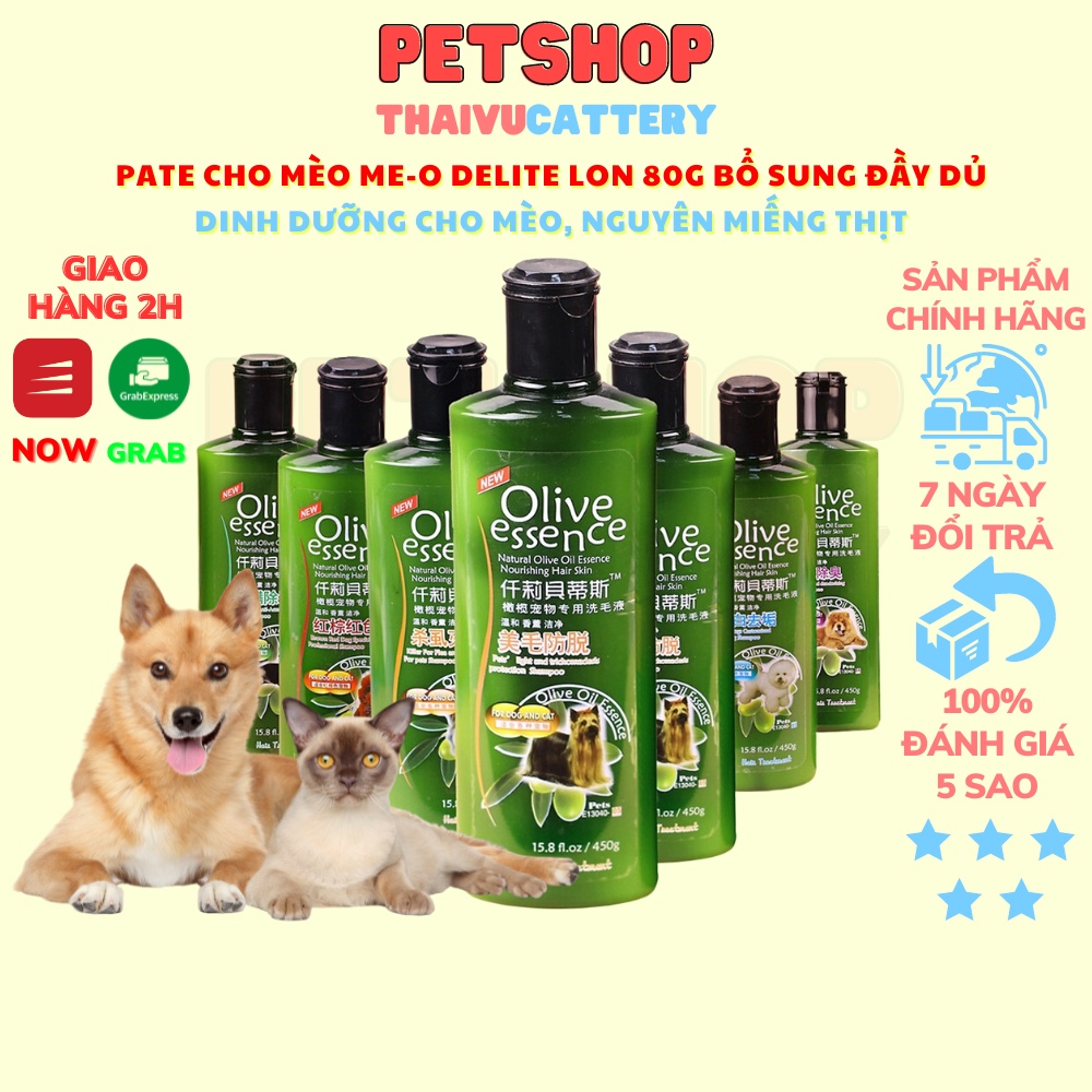 Sữa tắm Olive cho chó mèo 450ml - Nhiều Loại đa công dụng, làm đẹp lông