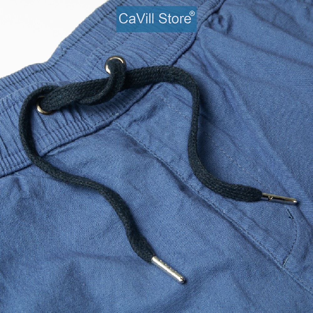 Quần short nam cao cấp CAVILL (4 màu) Lưng Chun, Dây rút, Chất Cotton Thoáng Mát - Quần đùi vải đũi nam CAVILL QDCV08 | BigBuy360 - bigbuy360.vn