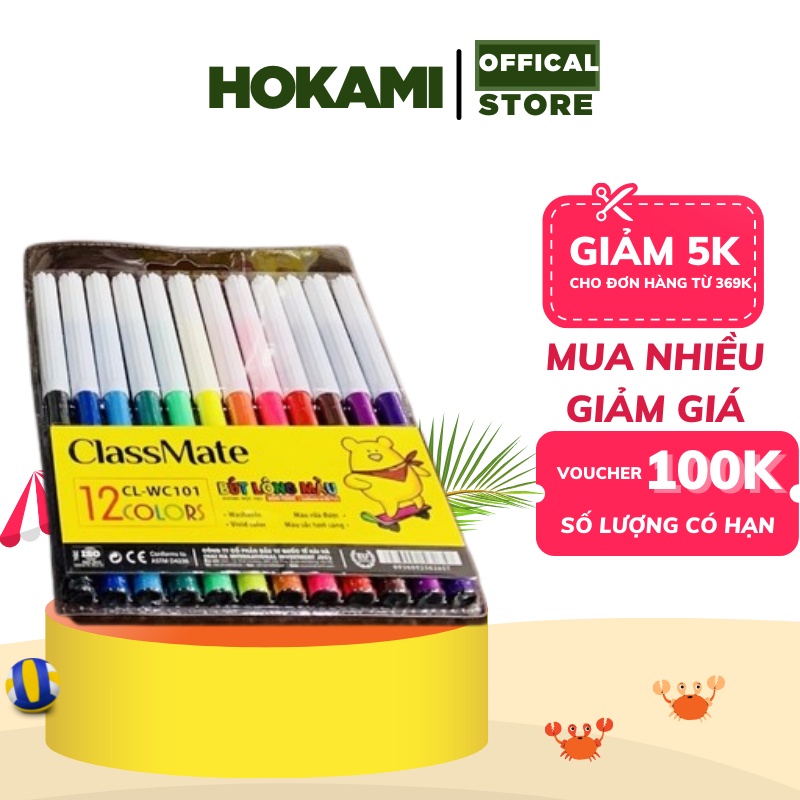 Bút dạ màu classmate 12 màu CL-WC101 - HOKAMI STORE