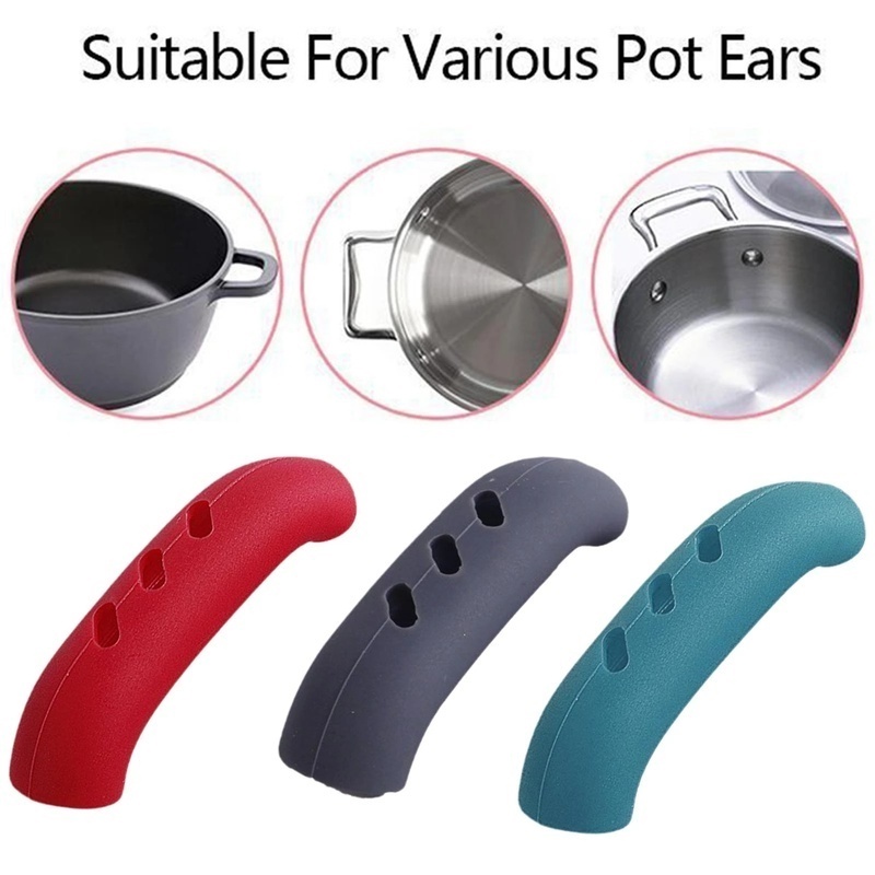 Set 2 Vỏ Bọc Tay Cầm Nồi Hấp Cách Nhiệt Bằng Silicone Tiện Lợi