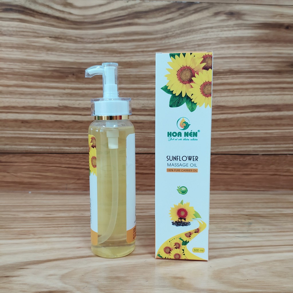 Dầu Hướng Dương NGUYÊN CHẤT 300ml Hoa Nén - Thần dược cho làn da, mái tóc