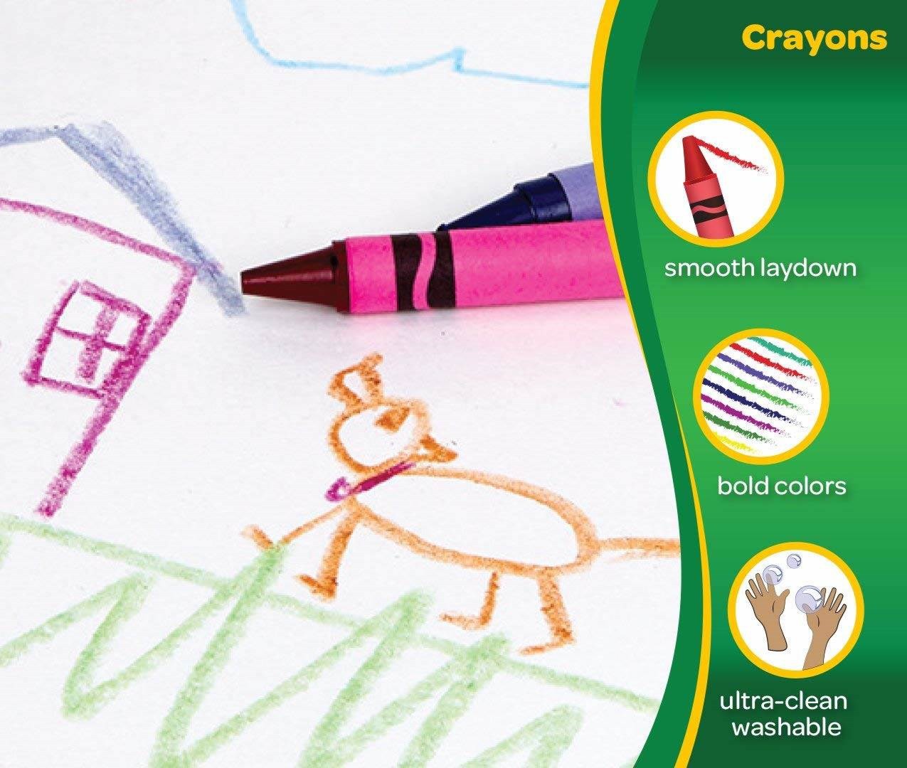 HỘP 48 BÚT MÀU SÁP CRAYOLA Classic Ultra-Clean Washable Crayons (RỬA ĐƯỢC)