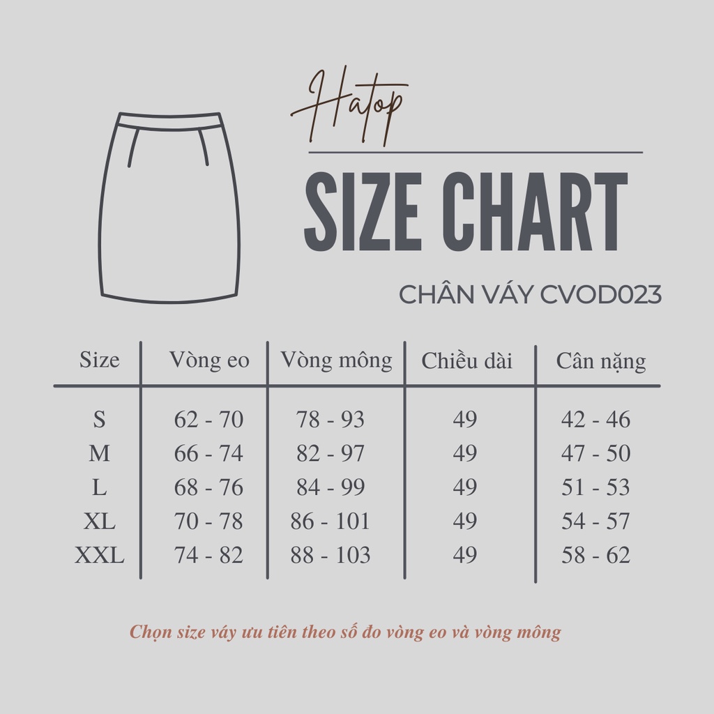 Chân váy công sở ôm HATOP dáng ngắn vải thun co giãn 4 chiều loại 1 màu đen có 1 túi bên trong CVOD023