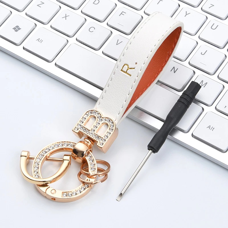 Móc Chìa Khóa Bằng Da Thật Đính Pha Lê Sang Trọng