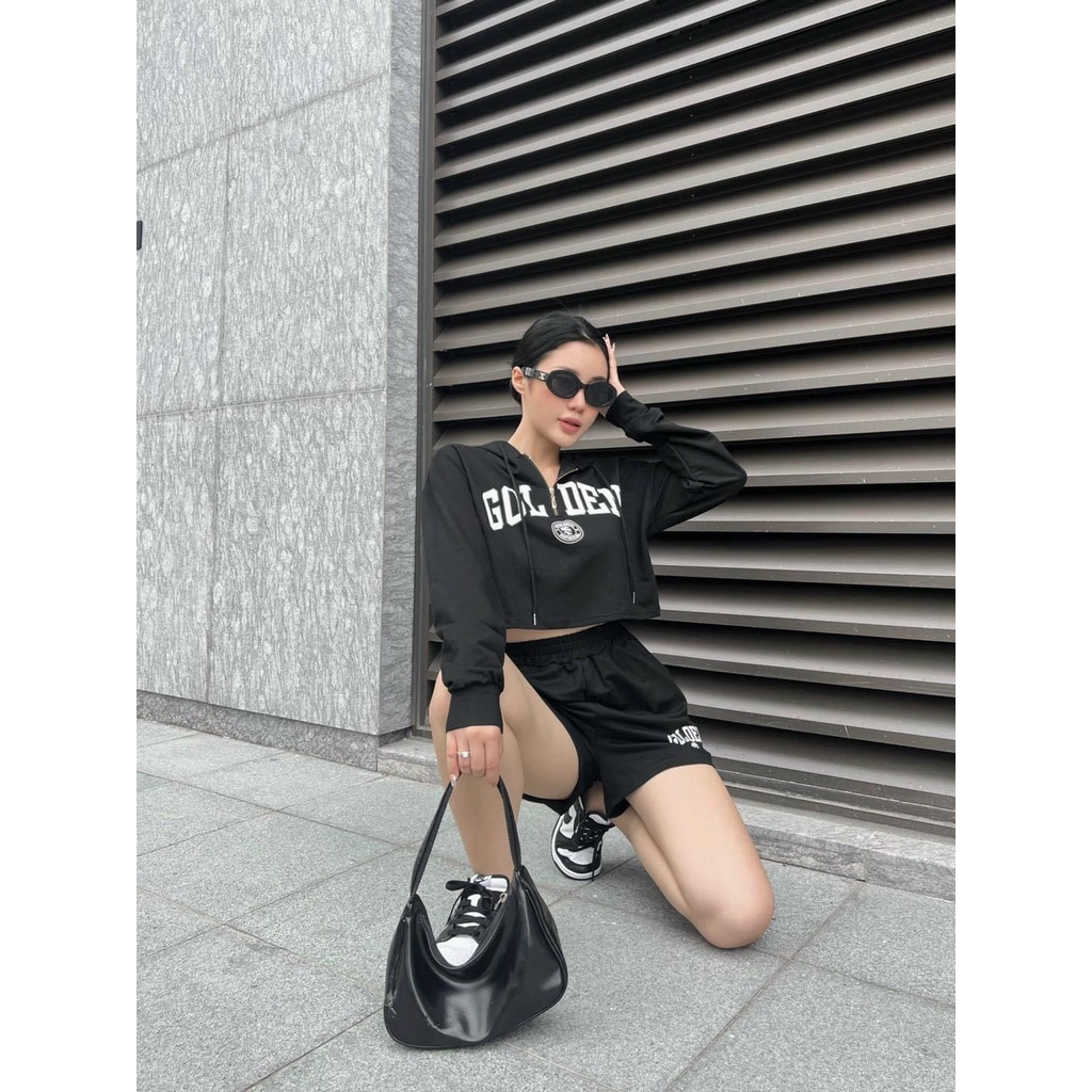 Set Golden DS38 Aó Crotop có mũ + Quần đùi Trẻ Trung Cin House