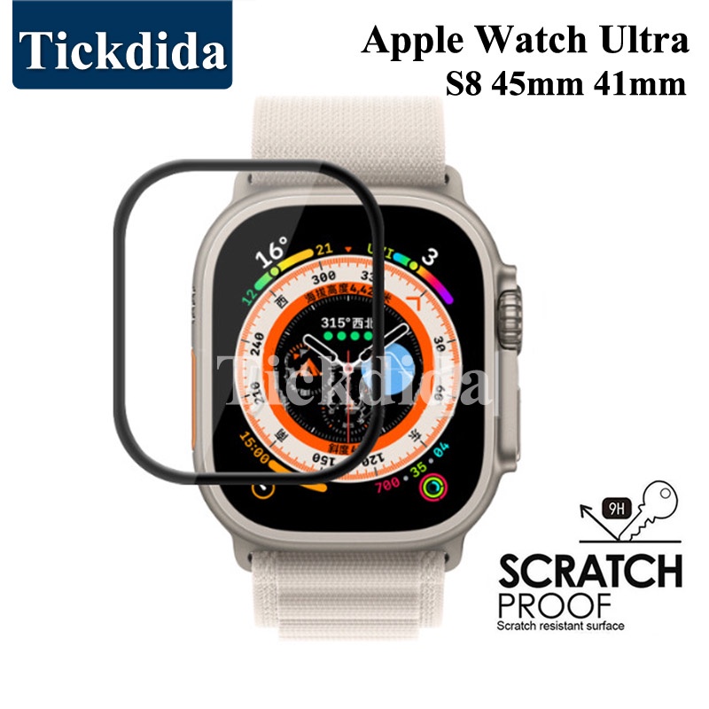Kính Cường Lực 3D Bảo Vệ Màn Hình Đồng Hồ Thông Minh Apple Watch Ultra 49mm Series 8 45mm 41mm