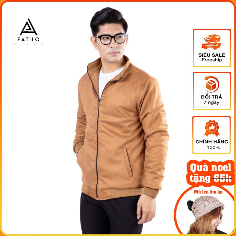Áo Khoác Nam Da Lộn Lót Lông Hàng Xuất Xịn Đẹp Dài Tay Dày Dặn Giữ Ấm AK102 FATILO