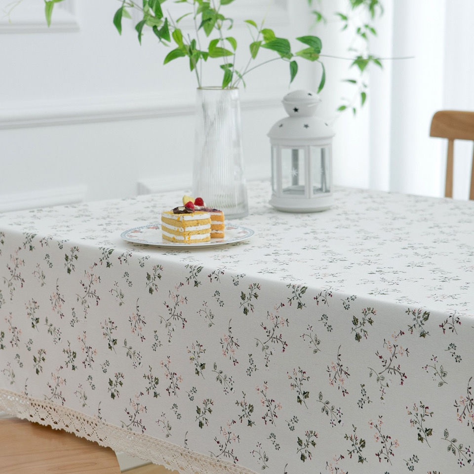 Khăn Trải Bàn Vải Cotton Ren Hoa Tươi Mới Có Thể Tùy Chỉnh