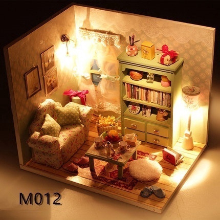 Creative DIY Doll House Furniture 3D Wooden Dollhouse Toys for Children Birthday Gifts M012