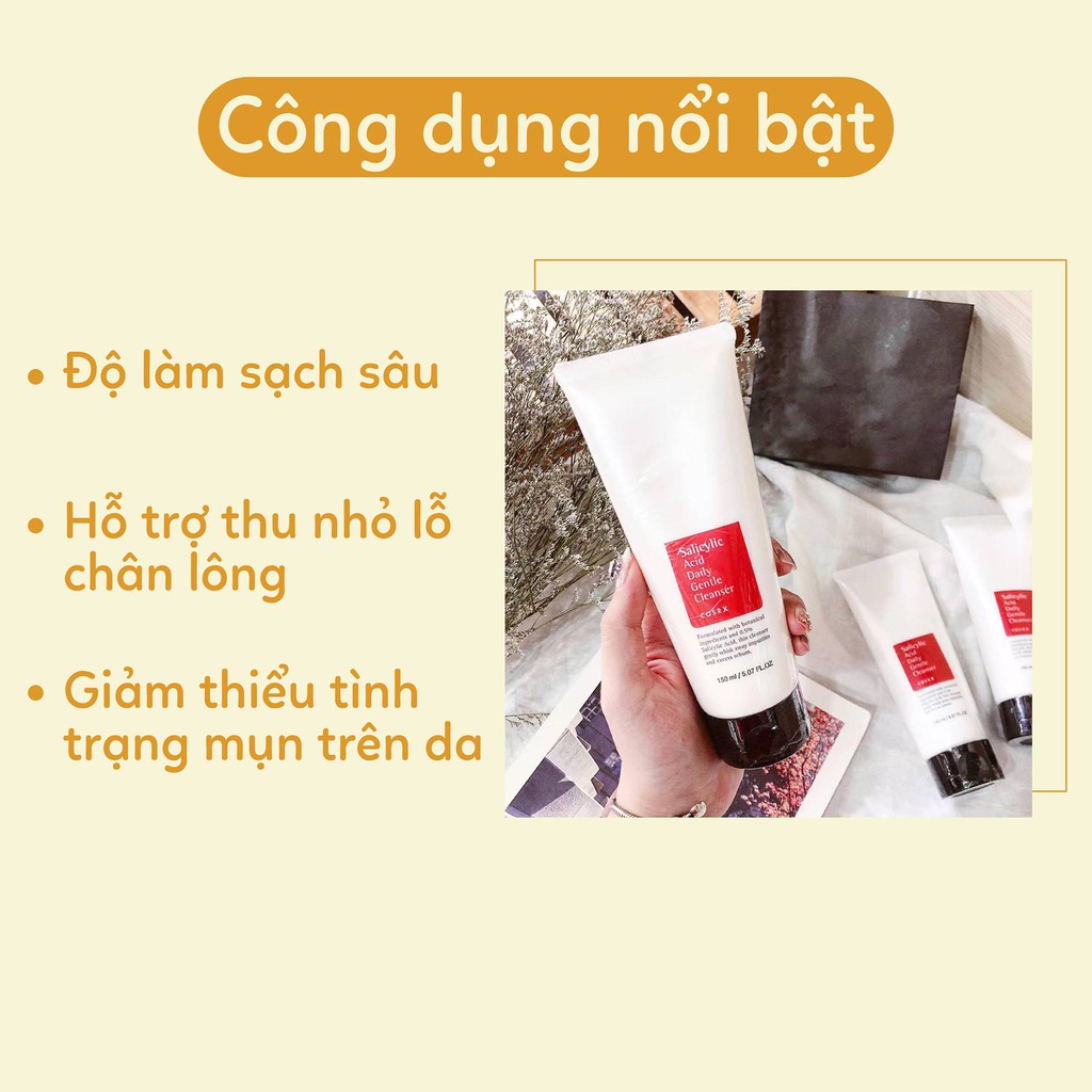 Sữa rửa mặt cho Nam - Sữa rửa mặt Cosrx Salicylic Acid Cleanser cho da dầu mụn - Sữa rửa mặt Cosrx đỏ