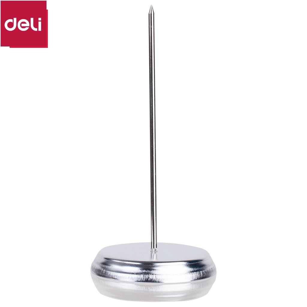 Cắm hoá đơn Deli - đế kim loại - hợp kim mạ crôm - màu bạc - 1 cái - W0241 [Deli]