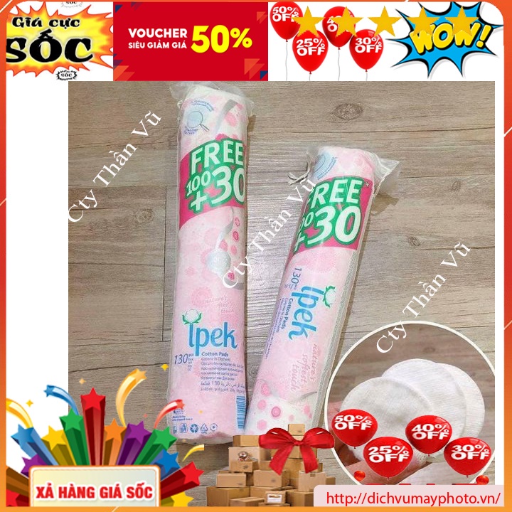 Bông Tẩy Trang Ipek 150 Miếng 100% Cotton Pads dày xịn chất lượng tốt