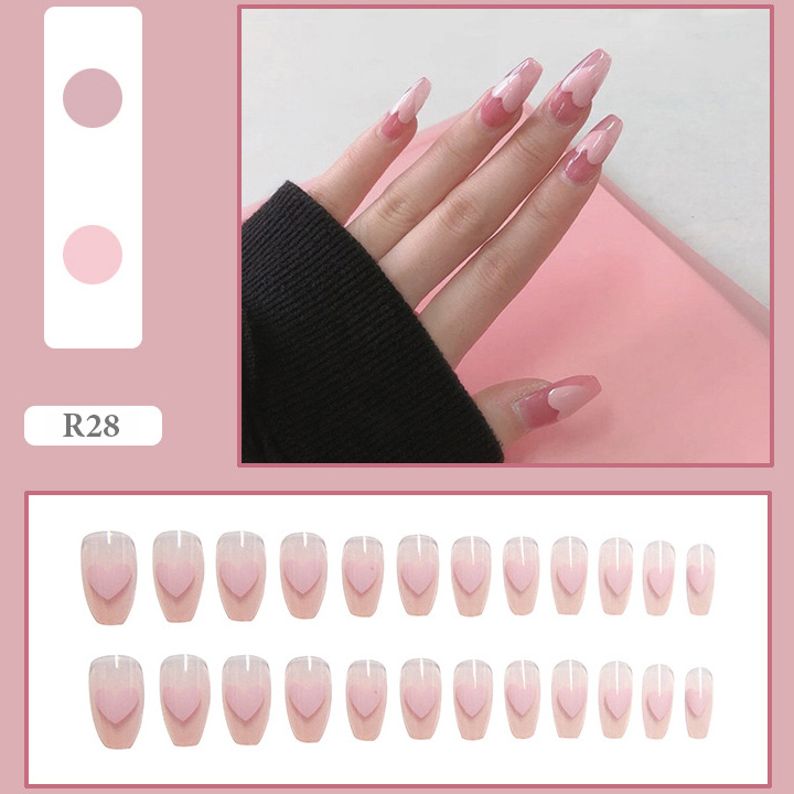 Set 24 móng tay giả thời trang dành cho nữ bộ móng tay giả có sẵn keo (R21-R40)