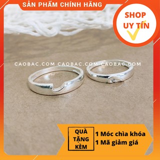 Nhẫn đôi bạc💝FREESHIP💝Giảm 5k nhập mã [NHAN DOI]💝Nhẫn đôi bạc Beautiful Love