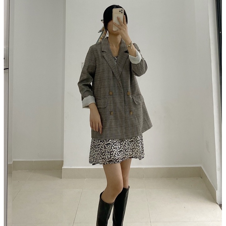 Khoác Vest kẻ thiết kế 2 lớp form vừa, made by TeamLu