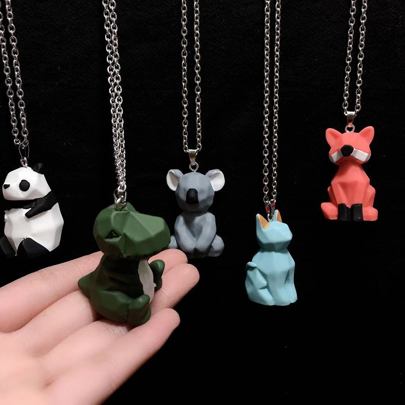 Dây Chuyền Mặt Hình Chú Ếch / Gấu Trúc 3d Dễ Thương