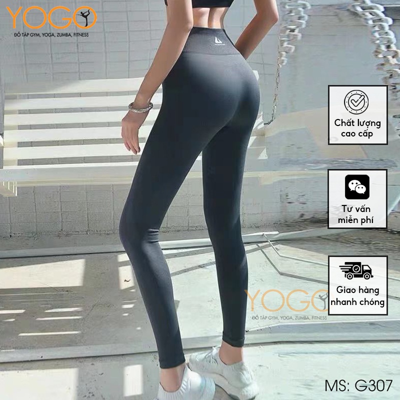 Quần tập gym yoga nữ quần legging nữ cạp cao nâng mông tôn dáng co giãn gen bụng định hình YOGO G307