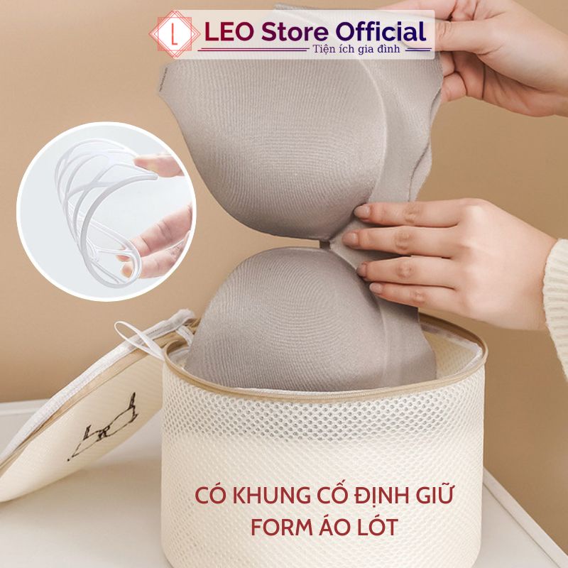 Túi giặt đồ máy giặt 3 lớp cao cấp, Túi lưới giặt quần áo đồ lót có thêu hoa văn phân loại tiện lợi Leos | BigBuy360 - bigbuy360.vn