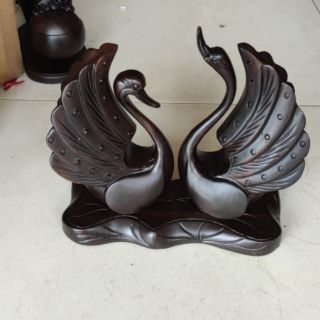 Cặp thiên nga - Chất liệu gỗ Hương 28cm
