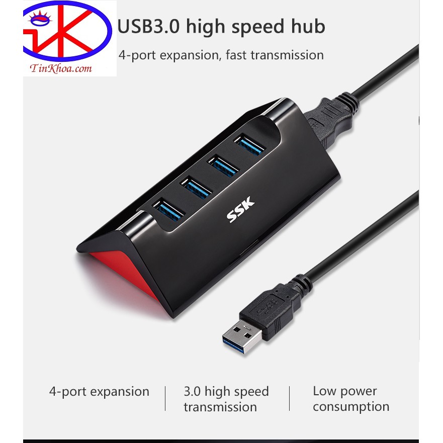 Hub chia USB 4 cổng 2.0 /3.0 SSK SHU830/SHU835