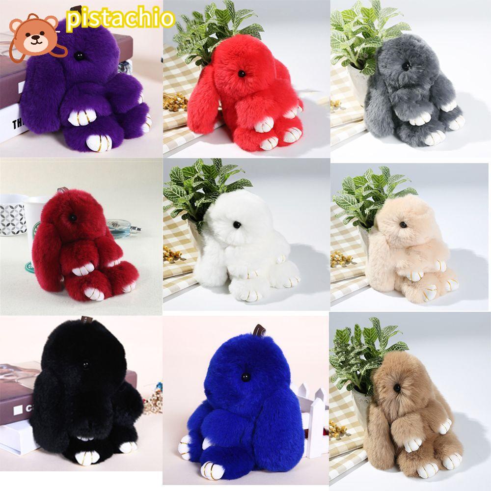 ✪PISTACHIO✪ New Bag pendant Charm Key chain Rex Rabbit Fur Gift Cute Doll Decoration Plush Bunny toy/Multicolor