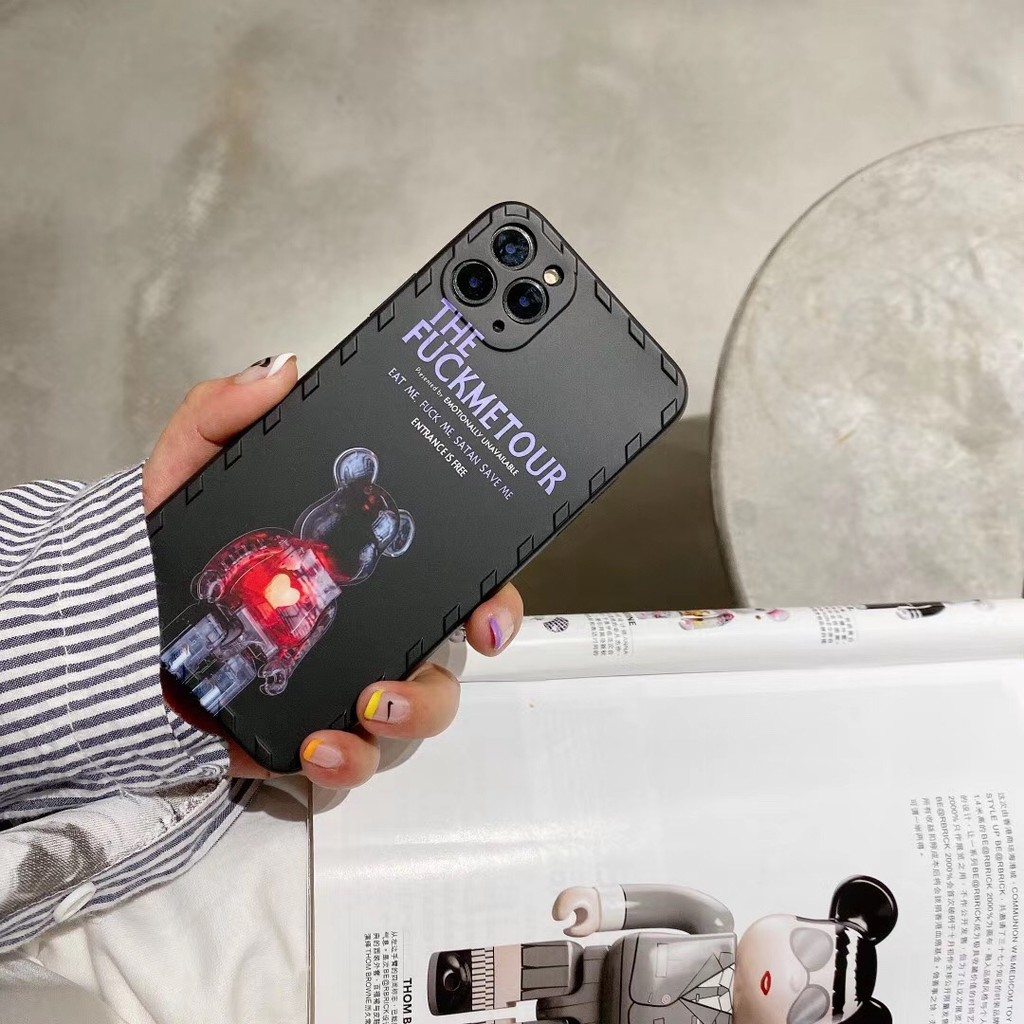 Ốp điện thoại mềm bảo vệ toàn diện họa tiết gấu cho iPhone12 12Promax 12Mini 7Plus 8 11 11Promax XR XS | BigBuy360 - bigbuy360.vn