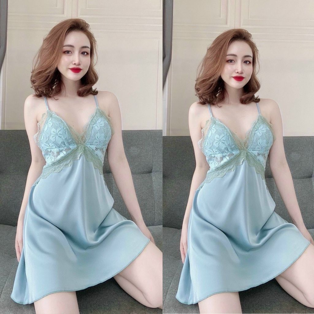 Váy ngủ sexy MIKY, Đầm ngủ sexy lụa Latin Chất Siêu Mát Dáng Siêu Xinh &lt; 65kg