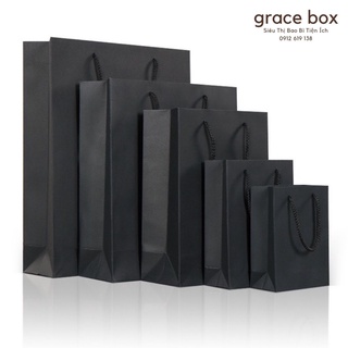 Túi Giấy Đen - Quai Dây Vải Chắc Chắc - Siêu Thị Bao Bì Grace Box