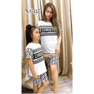 Set Bộ Quần Áo Mẹ Và Bé HOT 2020 họa tiết dior. nhắn tin cho shop chọn màu