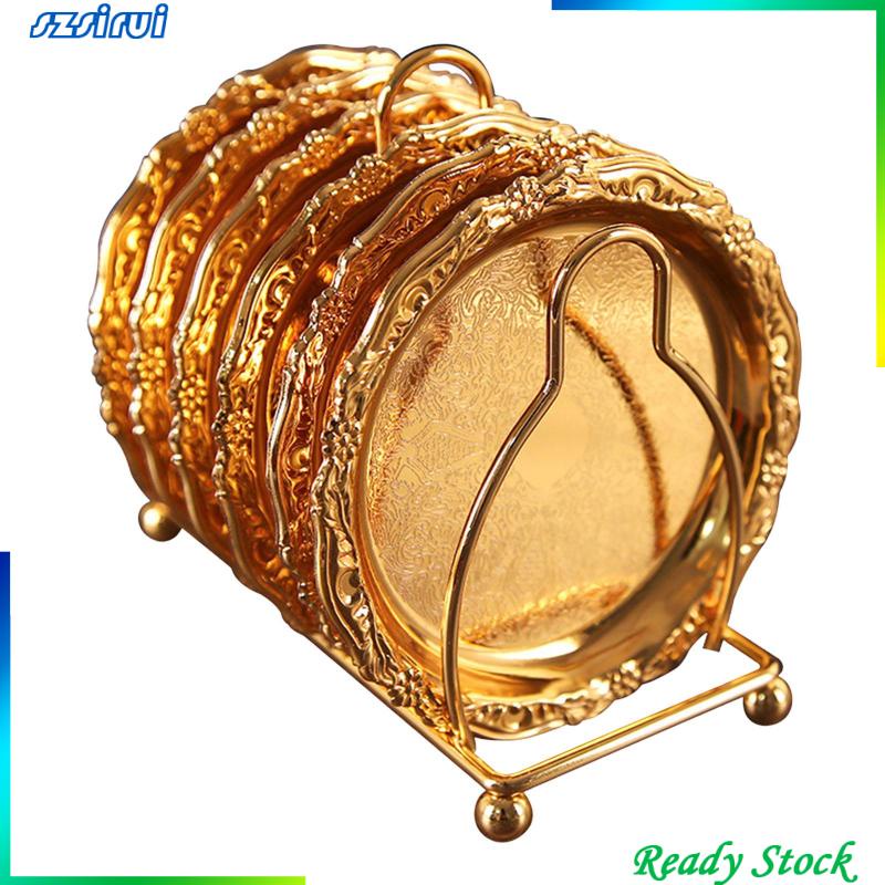 Set 6 Đế Lót Ly Bằng Kim Loại Tiện Dụng Cho Gia Đình