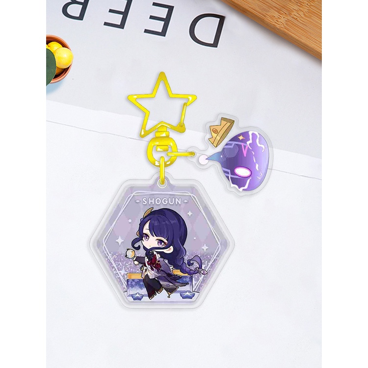 Tmdbyx Móc Khóa Acrylic Hình Nhân Vật Hoạt Hình Genshin Va Chạm Raiden Shogun Hutao Kaedehara Kazuha Xiao Yoimiya