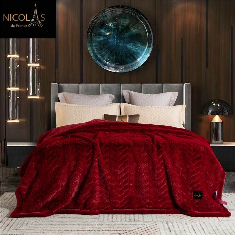 CHĂN LÔNG CÁO NICOLAS CAO CẤP 5,5kg CÓ TÚI XÁCH DA SỊN XÒ- hàng nhập loại 1