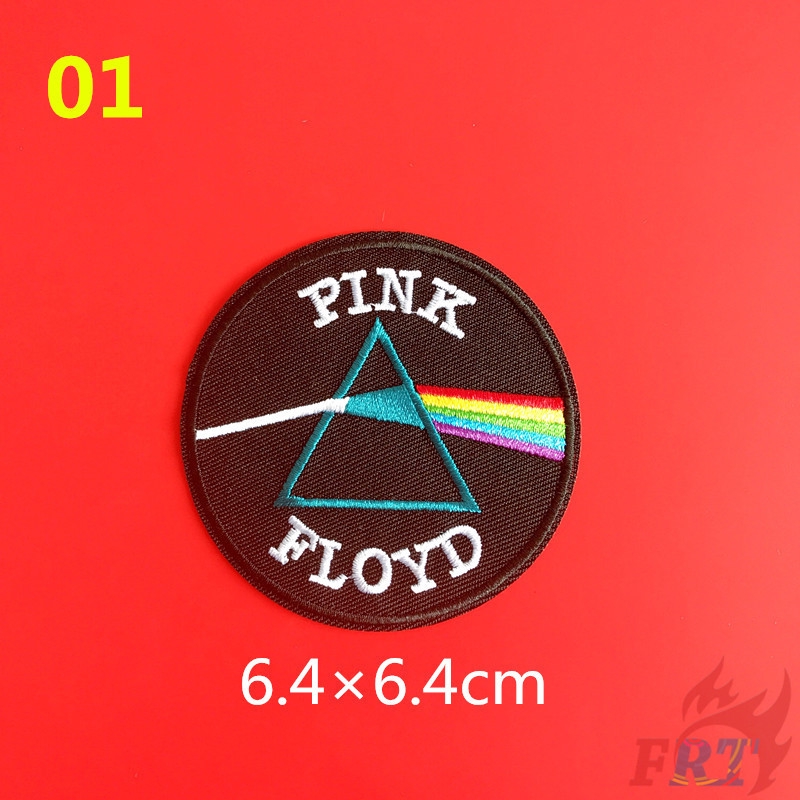 Set 1/2 miếng vải thêu họa tiết chữ Pink Floyd dùng để trang trí quần áo