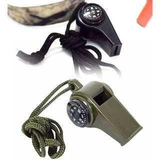 Còi cứu hộ khẩn cấp 3 trong 1 tích hợp nhiệt kế, la bàn đa năng cắm trại